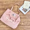 Letter printed canvas bag niche large capacity commuter shoulder tote bag portable shopping shoulder