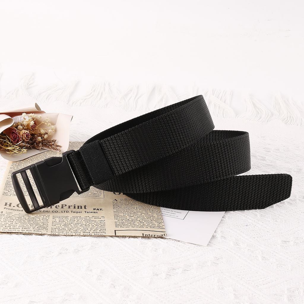 Imitation Nylon Belt Men'S Trendy Men'S Adjustable Casual Braided Belt Tactical Belt Classic Plastic Buckle