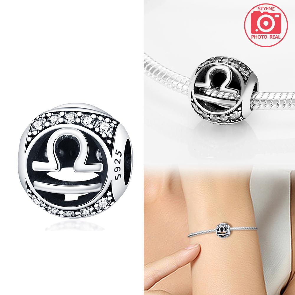 copper Colors 12 Constellation Charm Bead Charms Round Bead Compatible With Authentic Bracelets Do It Yourself Fine Jewellery Gift for Women