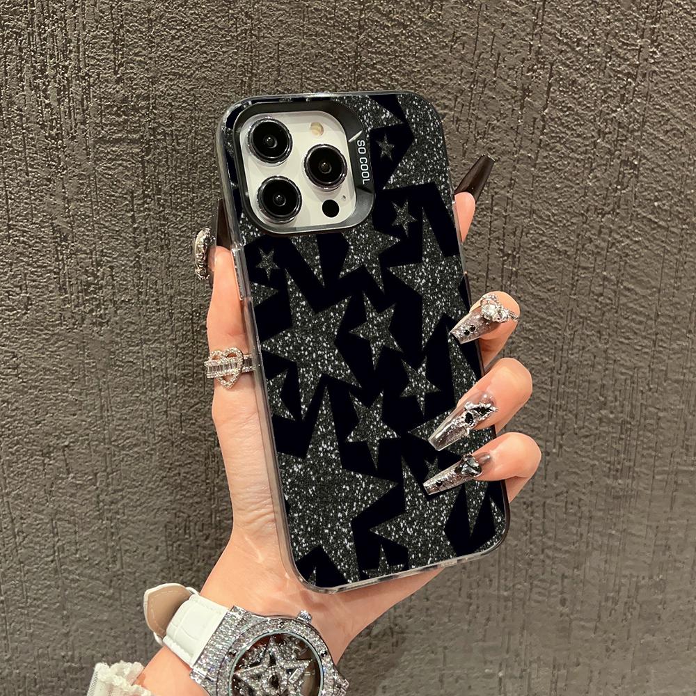 Simple Shining Star Case for iPhone 16 15 14 13 12 11 Pro/ Max/Plus Anti-fall and Fingerprint