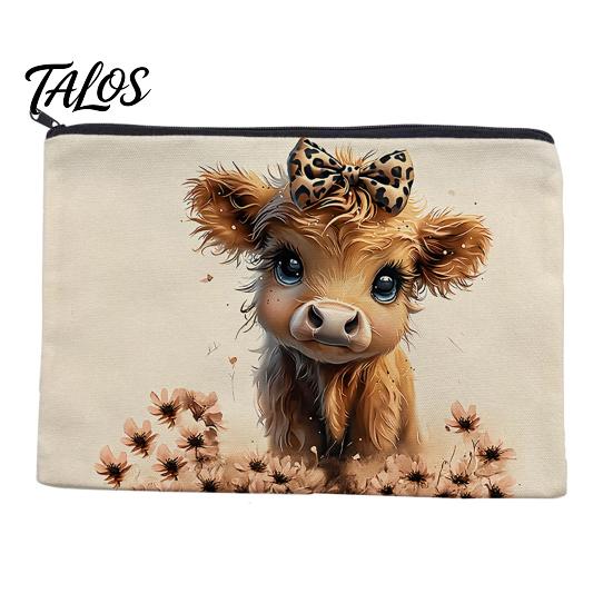 Talos Storage Bag, with Smooth Black Zipper, Large Capacity Thickened Canvas Organizer, for Makeup Stationery Needlework Small Items