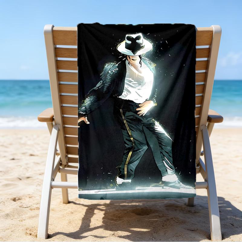 Beweis Strandtuch mit einem Michael Jackson Muster - weich, saugfähig, schnell trocknend, maschinenwaschbar - perfekt zum Schwimmen, Camping, Baden
