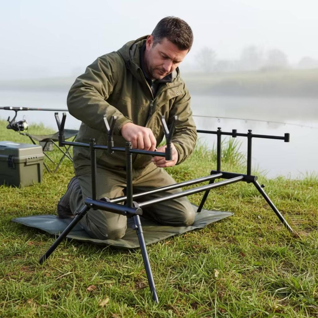 Fishing Rod Support Stand Adjustable Foldable for Anglers