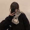 Retro fashion herringbone patch small scarf to keep warm in autumn and winter, student versatile casual scarf men