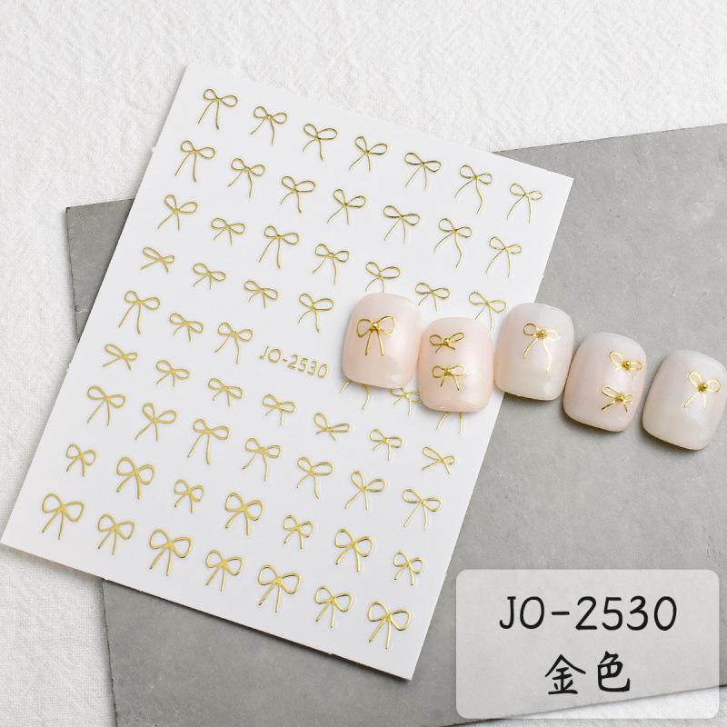 Multi-Size Bow Nail Art Sticker Sweet Wind White Bow Wearing Nail Adhesive Nail Sticker