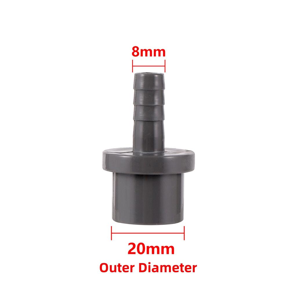 Grey PVC Water Pipe Fittings OD20/25 To 8/10/12/14/16/18/20mm Reducing Joint Garden Irrigation Aquarium Drainage System Coupling
