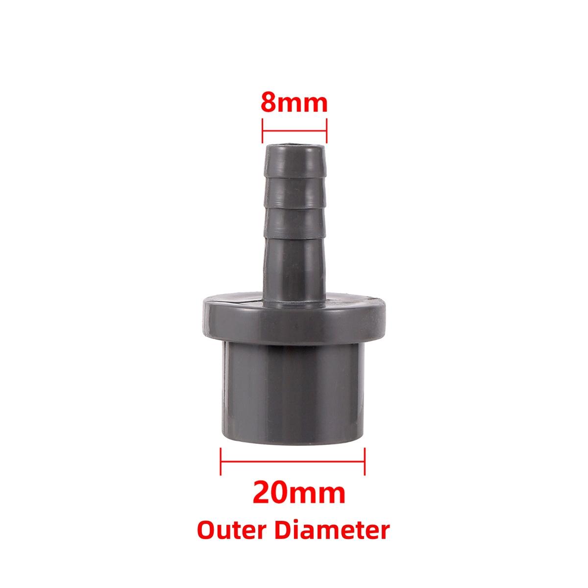 

Grey PVC Water Pipe Fittings OD20/25 To 8/10/12/14/16/18/20mm Reducing Joint Garden Irrigation Aquarium Drainage System Coupling 10Pcs