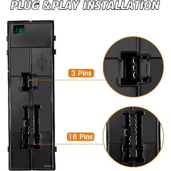 Driver Side Master Power Window Switch Compatible With Nissan Juke 2011-2017, Nissan Tiida/Sylphy 2012-2016, Nissan Altima/Sentra/Leaf/Rogue