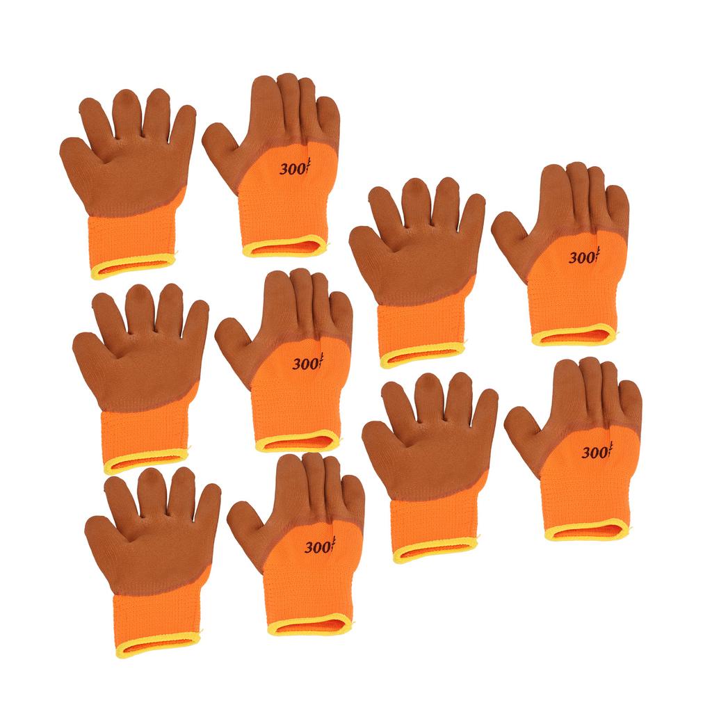 5 Pairs Winter Work Gloves Wear Resistance Nylon Warm Gloves Thickened Thermal Gloves for Cold Weather