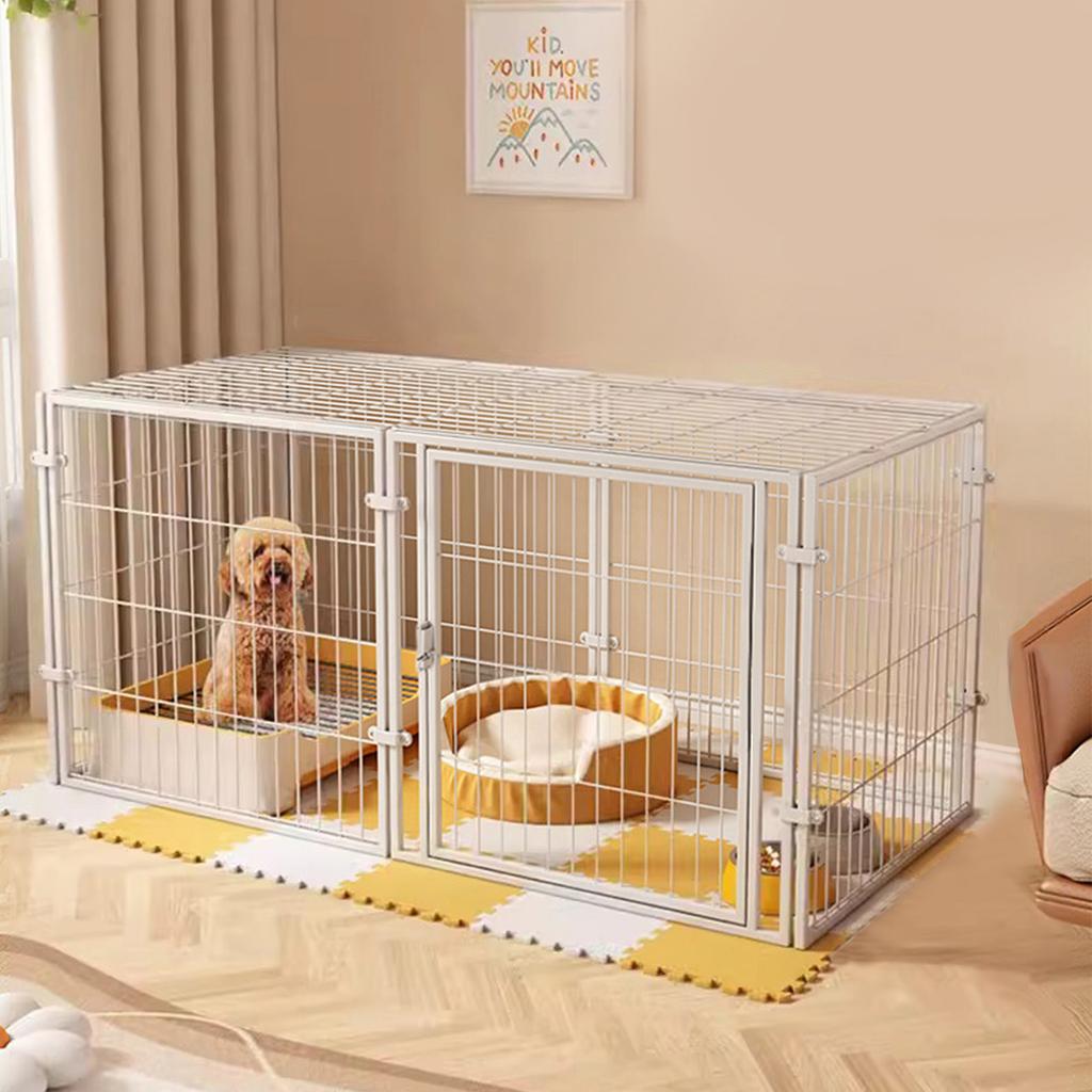 48 Inch Puppy Playpen Easy Assemble Kennel Cage with Door Heavy Duty Wire Dog Crates Stackable for Puppy/Small Dog/Rabbit/Pig