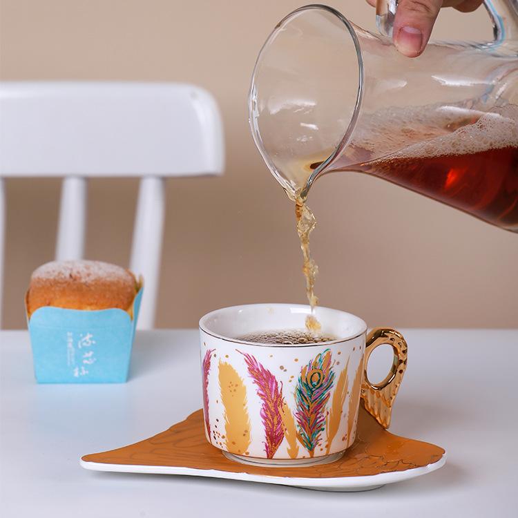 Light Luxury Angel Ceramic Cup Dish Cover, European High Aesthetic Coffee Mug, Home Afternoon Tea Cup, Holiday Gift Water Cups