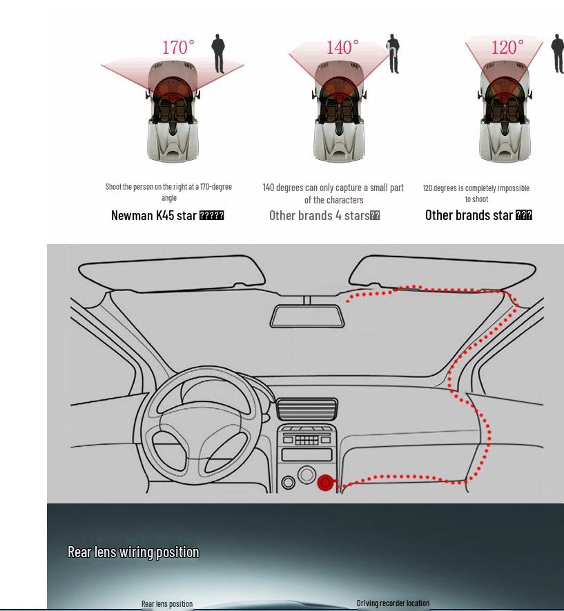 High-Definition Night Vision Car DVR with Dual Front and Rear Recording & Reversing Camera