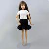 Lace Fashion Doll Clothes For Barbie Doll Outfits White Short Top T-Shirt Black Skirt For 1/6 BJD Doll Accessories Toys