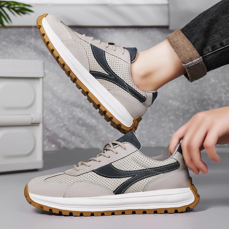 Men's Casual Sports Shoes Fall New Male Comfortable Walking Shoes Mesh Upper Breathable Men's Outdoor Footwear Lace-Up Men Flats