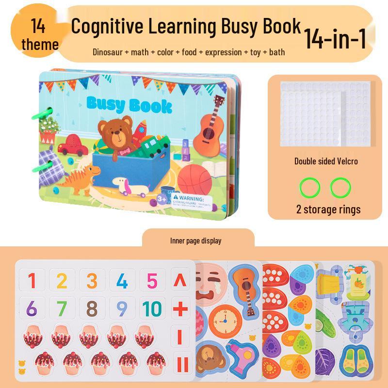 Montessori Baby Ruhiges Buch: Frühe Bildung & Kognitives Sticker-Puzzle