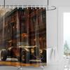 Car Pattern Shower Curtain Waterproof Bathroom Partition Curtain Bathroom Shower Curtain Hooks