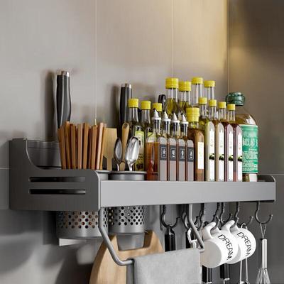 Danle No-Punch Wall-Mounted Kitchen Storage Shelf with Knife Holder