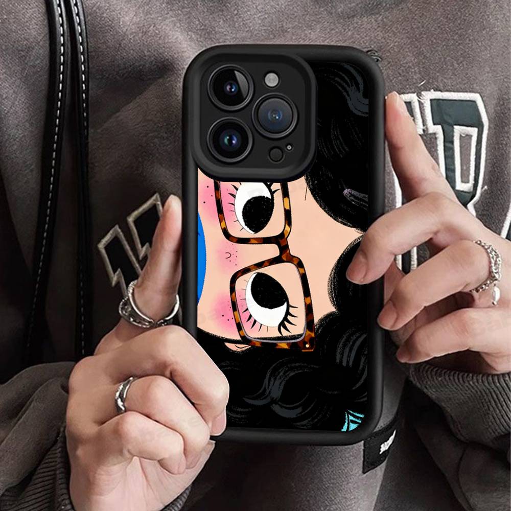 BIG EYES COMIC GIRL Phone Case For IPhone 17 16 15 14 13 12 11 Air Plus Pro Max Soft Back Cover