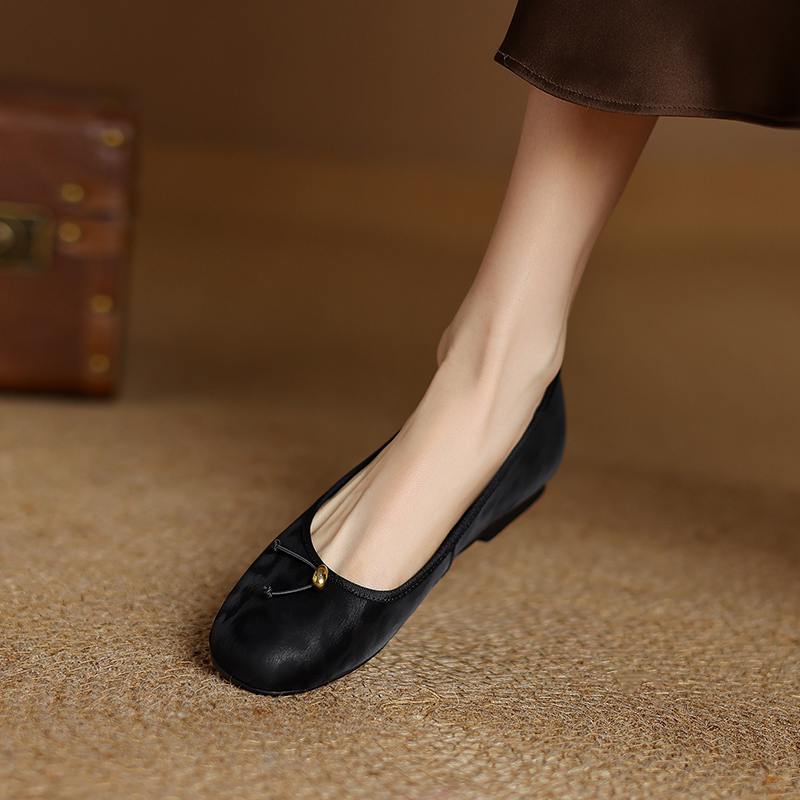 Krazing Pot Cow Skin Summer Spring Autumn Winter Flats Slip on Leopard Women Keep Warm Round Toe Bowtie Shallow Shoes