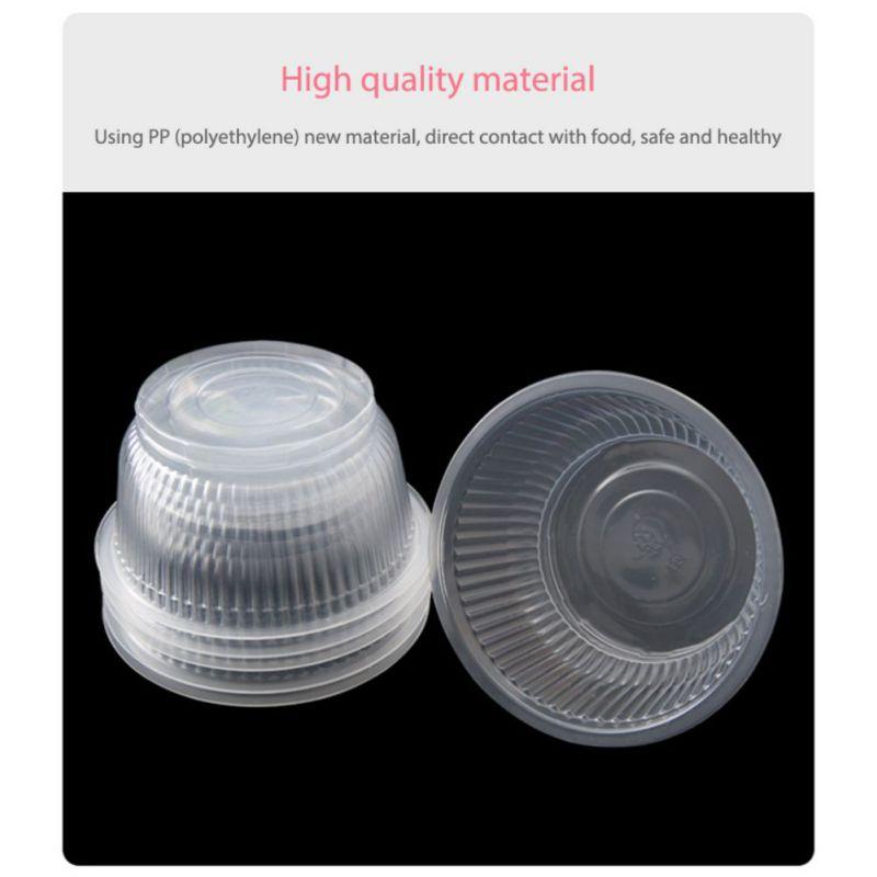 20PCS Food Grade Plastic Disposable Lunch Bowl Transparent Thick Round Lunch Bowl Kitchen Accessories Hot Pot Tableware