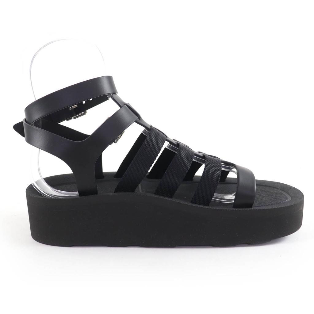 Pristine HERMES Sandals Jupiter Gladiator black Women 37 Used