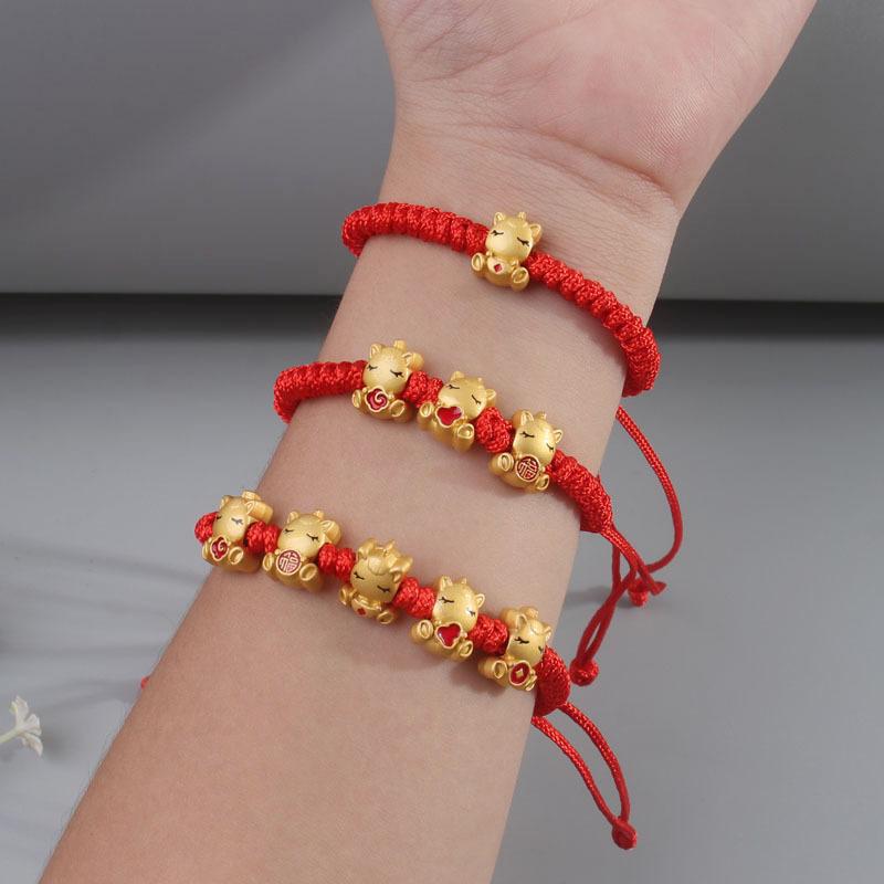 Adjustable Little Horse Shape Charm Bracelets For Women Red Rope Bracelet Female Jewelry Gifts