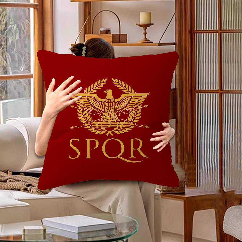 Roman S-SPQRS Office Cushion Pillowcase Car Cushion Cover45X45CM Lumbar Pillowcase Sofa Pillowcover