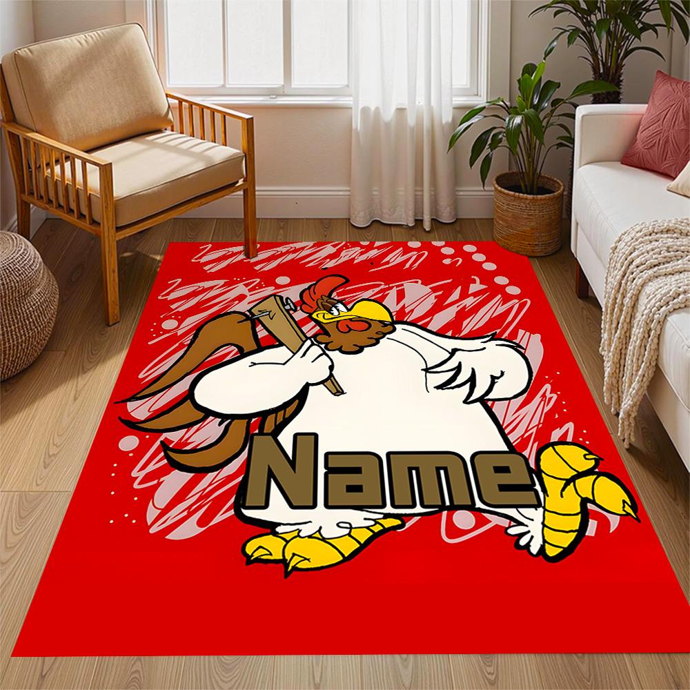 Looney Bold Bugs Bunny Artwork Customizable Name Floor Rug Office Rug Design for Bedrooms Living Rooms Playrooms Game Room Anti-slip Rug Anime Office