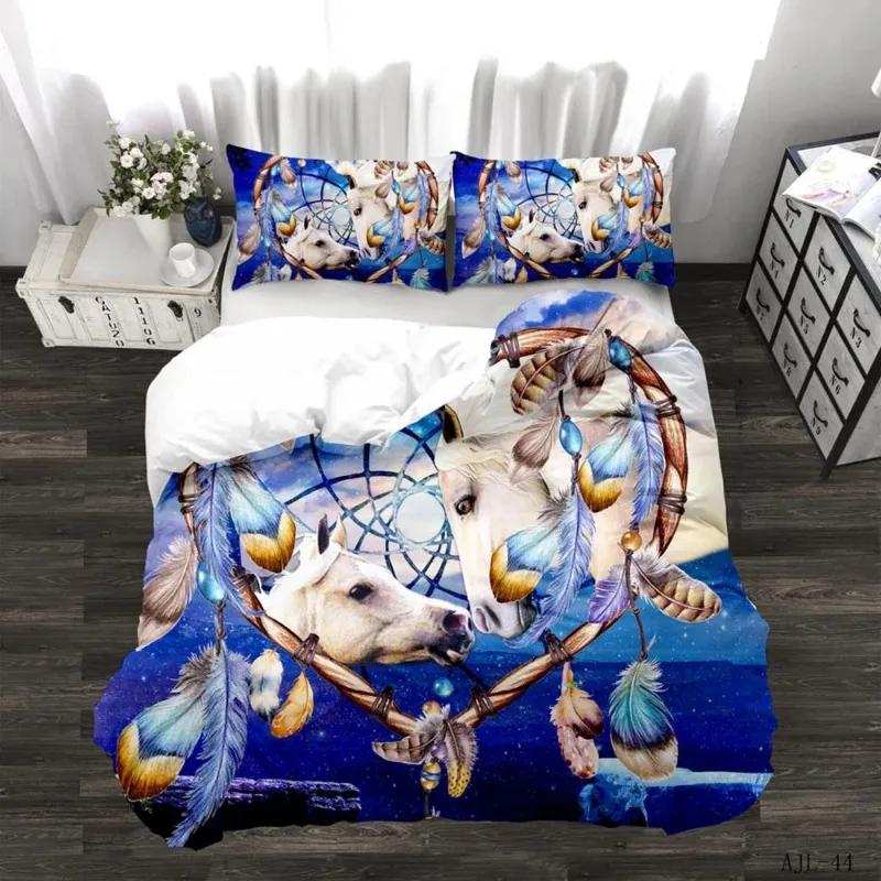 Comforter Pastoral Flowers Animal Unicorn Bedding Set Winter S Reactive Printing Kids Adult Bedding Sets 100% High Quality