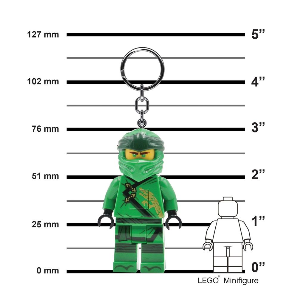 IQ Ninjago Legacy Green Ninja Lloyd Keychain with LED Key Light, Block Toy Doll, Articulated Mini Figure