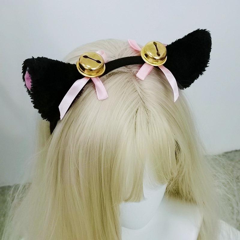 A factory-priced cute olita hairpin plush animal headdress handmade bell cat ear headband