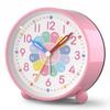 Alarm Clock for Educational Clock with Auxiliary Silent Continuous Second Table Clock with Metallic Easy To for Elementary School Stylish 11cm Pink