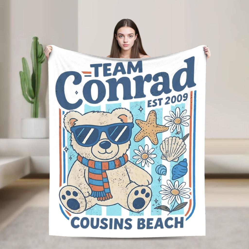 Team Conrad Fisher Flannel Blanket  Super Warm Throw Blanket for Couch Bed Travel Fluffy Bedspread Sofa Bed Cover