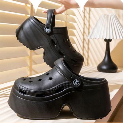 Cm dicksohlige Muffin-Hausschuhe für Damen sind atmungsaktiv und tragen im Sommer Strand-Sandalen, und Damen mit hohen Absätzen und Lochschuhen
