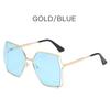 Gradient Oversized Square Sunglasses Women Luxury Hollow Lens Vintage Alloy Sun Glasses Female Green Shades UV400