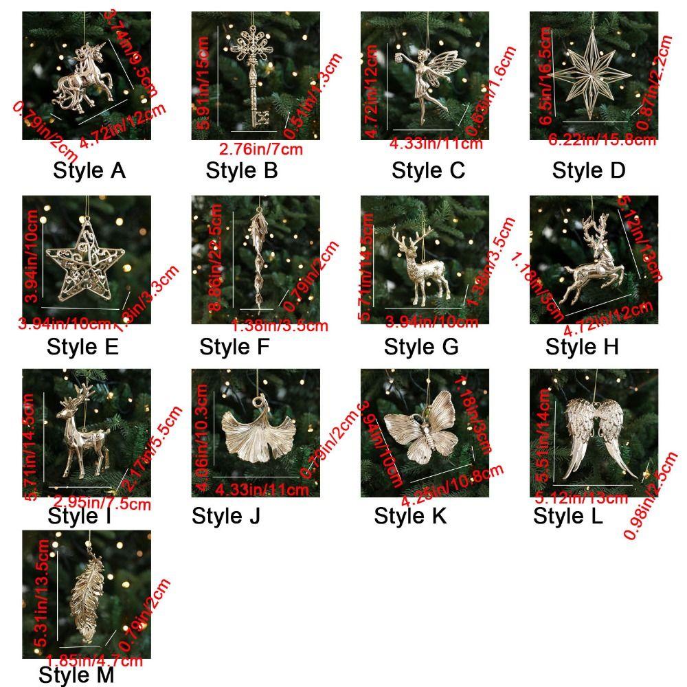 Elk Christmas Gold Plating Hanging Pendant Plastic Christmas Tree Ornaments  Christmas Party