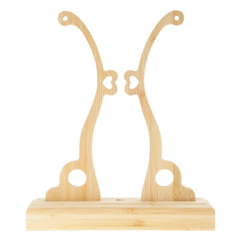 Elegant Chinese Style Bamboo Fan Stand Holder Bracket Rack Stand for StablesStylish Desktop Decoration Home Office Decor