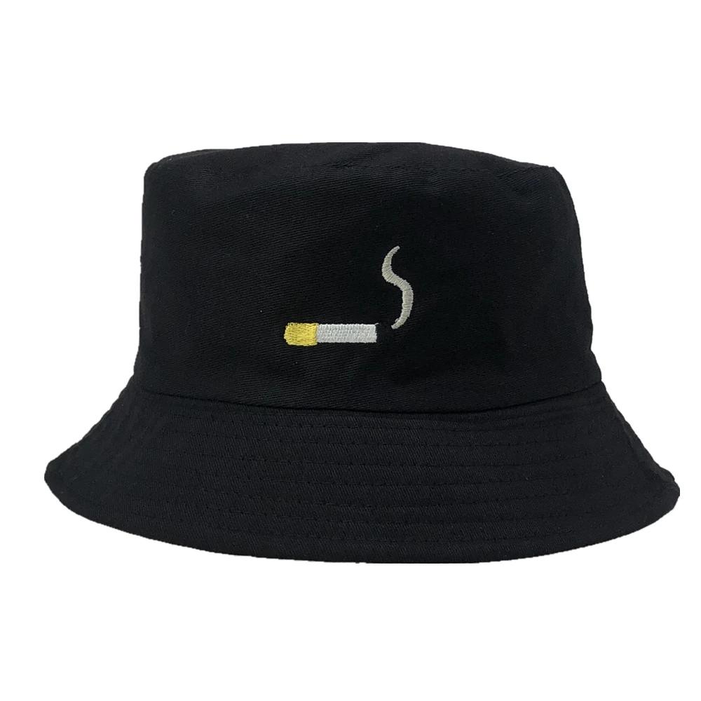 Двусторонние панамы женские летние модные с вышивкой сигарет рыбацкие кепки