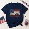 Custom Best Papa Ever Shirt with Kids Names, Personalized American Flag Papa Tee