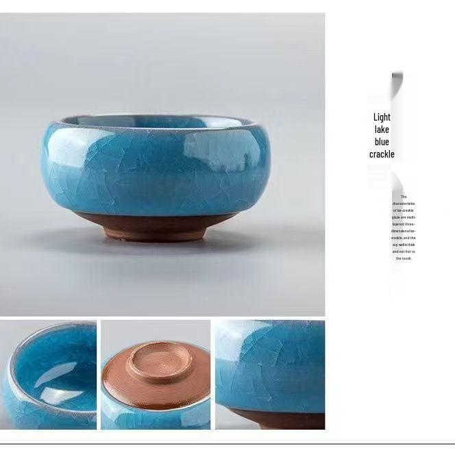 Керамическая чернильница с кракелюрной глазурью и подставка для кисти для каллиграфии - Четыре сокровища ученого