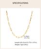 Gold Plated Stainless Steel Paperclip Chain Necklace For Women, Adjustable Rectangle Link Layering Choker Waterproof Jewelry