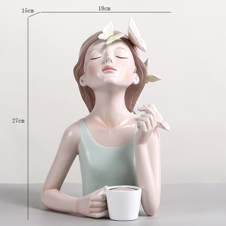 Butterfly Girl Resin Sculpture Character Model Vase Modern Home Decor Living Room Bedroom Countertop Vase Gift Nordic Decor Home