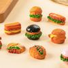 1Pc Miniatur Harz Lebensmittel Spielen Mini Burger Küche Szene Simulation Kreative Puppe Zubehör Ornament Puppenhaus Hamburger