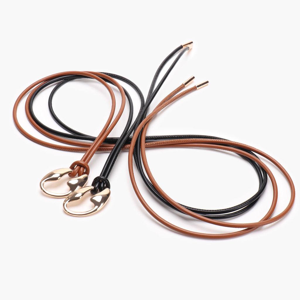 French Vintage Metal Waist Belt For Dresses With Adjustable Ties For Casual And Office Wear