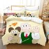 Kawaii Gromit Bedding Set Single Twin Full Queen King Size Bed Set Aldult Kid Bedroom Duvetcover Sets Print Anime Bed Sheet Set
