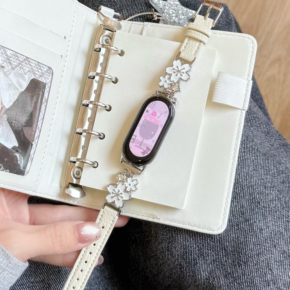 Δερμάτινο Λουράκι με Διαμάντια για Xiaomi Mi Band 10 9 8 Βραχιόλι για Xiaomi Mi Band 8 9 Pro/Redmi Watch 4 5 6 NFC Αθλητικό Λουράκι