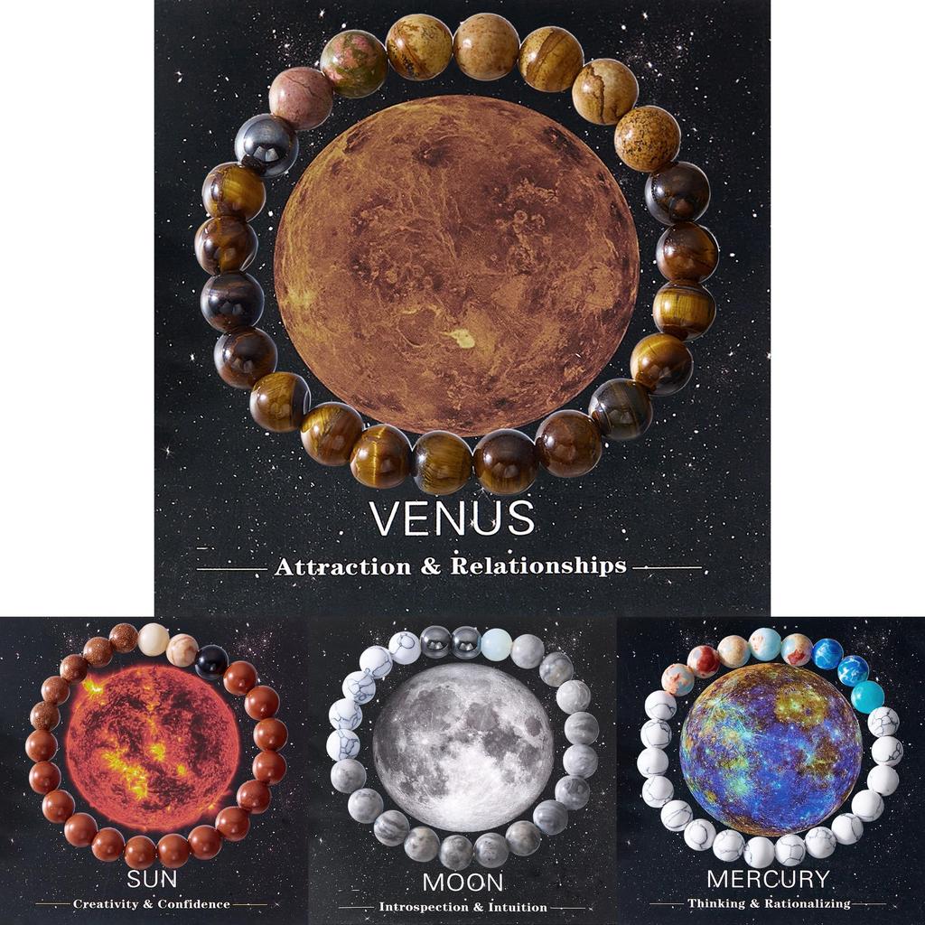 Stone Planet Bracelet Handcrafted Natural Stone Jewelry With Starshaped Design For Travel And Gift