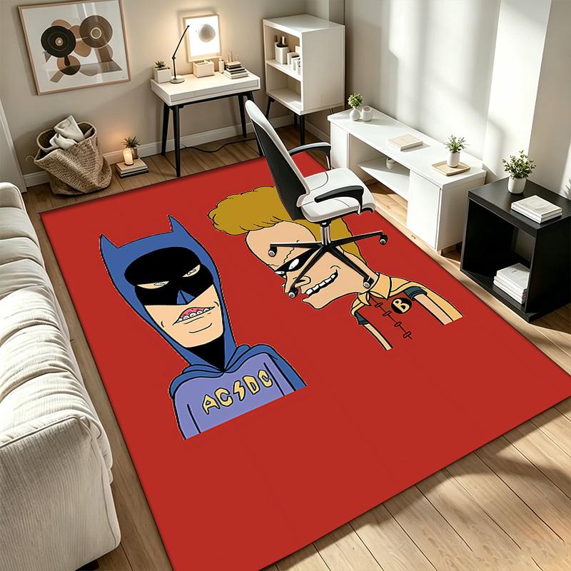 Tappeto Beavis and Butt‑Head Antiscivolo per Interni Adatto per Sedia da Ufficio Soggiorno Scrivania del Computer Tappeto Decorativo per Home Office Tappetino in Fibra di Poliestere