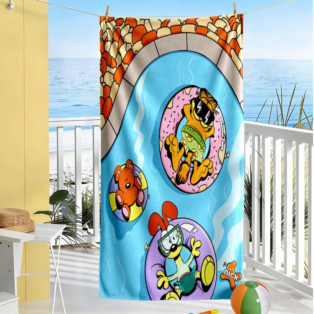 Garfield Stage Beach Towel Soft Durable Quick-Dry Comfortable Lightweight Suitable for Swimming, Gym, Camping, Yoga Vacation