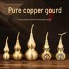 Brushed Pure Brass Bagua Gourd with Five Emperors Coins Pendant - Home Entrance Ornament